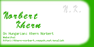 norbert khern business card